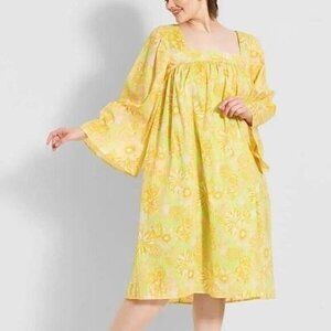 Modcloth You Say Goodbye, I Say Yellow Midi Dress Size Medium